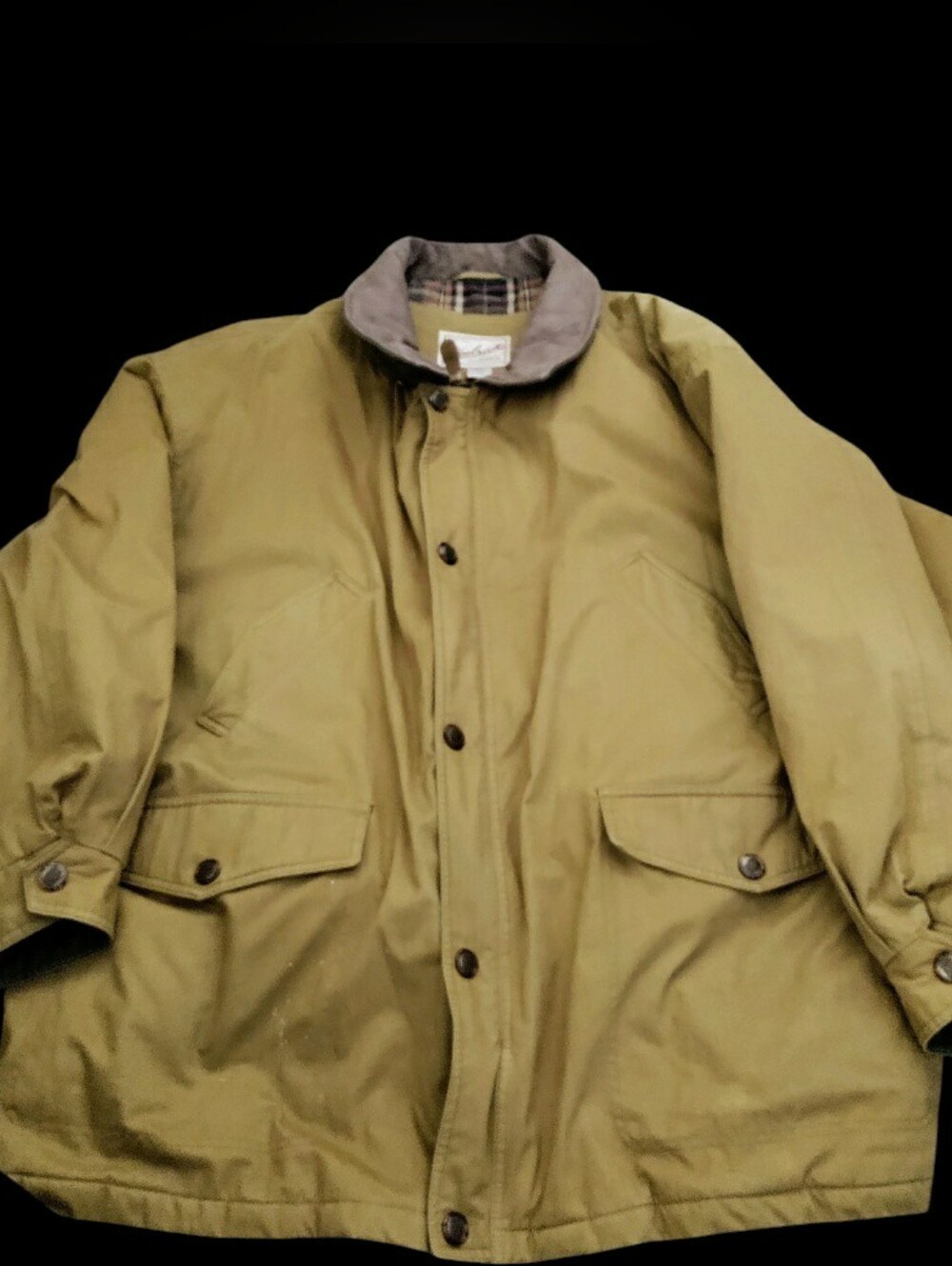 Woolrich Barn Jacket Chore Field Jacket Pheasant Plaid Lined Zip Snap Outdoor